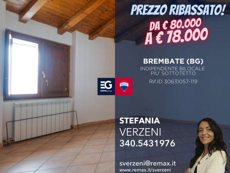 BREMBATE-GRIGNANO, INDIPENDENTE BILOCALE PIU’ SOTTOTETTO