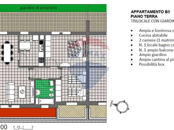 TRILOCALE CON GIARDINO E BOX SINGOLO